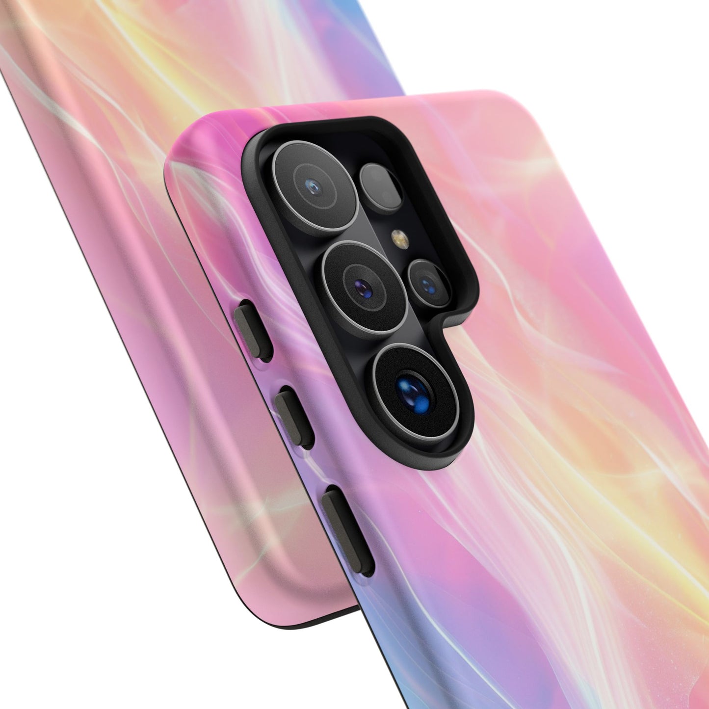 Pastel Marble Tough Phone Case — Protective iPhone Cover with Pink Blue Gradient Swirl