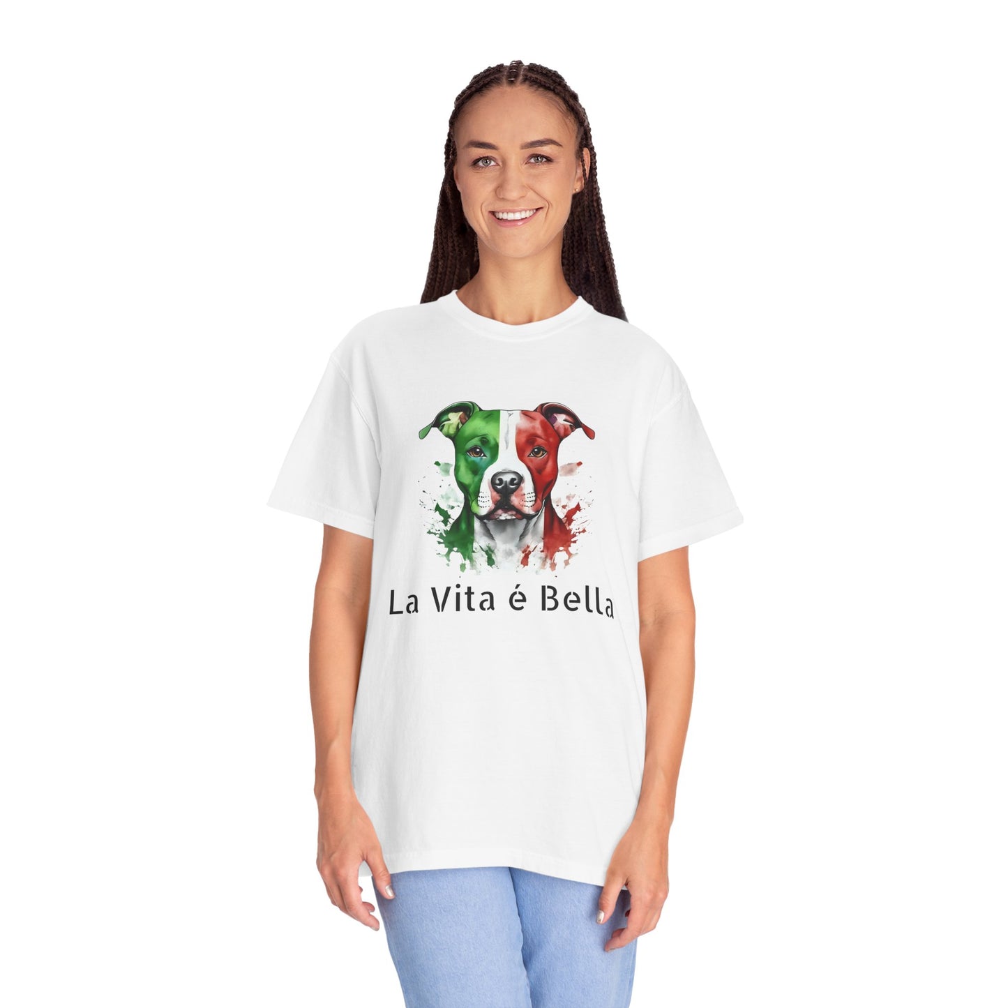 La Vita è Bella Italian Flag Pit Bull T-Shirt — Italian Pitbull Pride Tee