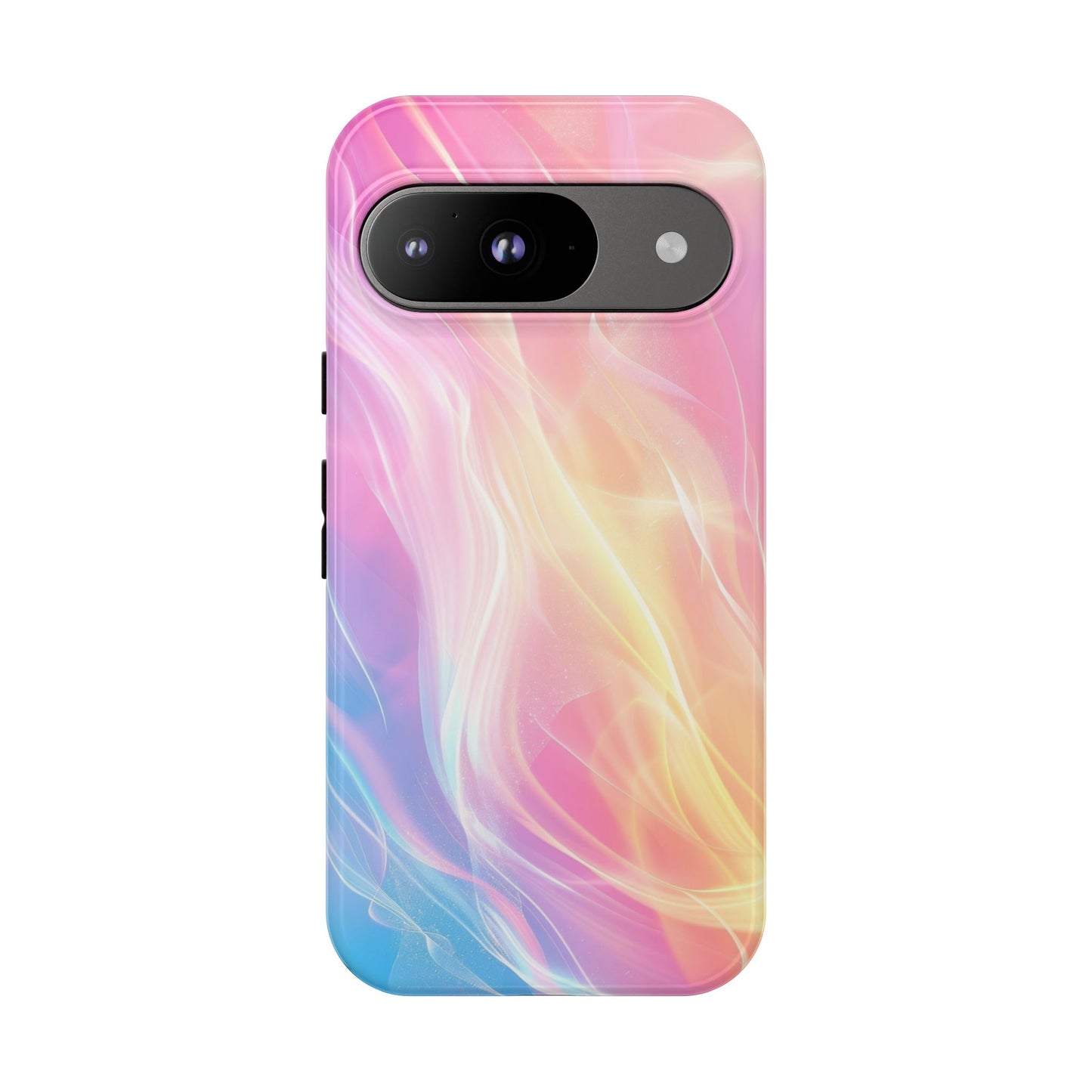 Pastel Marble Tough Phone Case — Protective iPhone Cover with Pink Blue Gradient Swirl