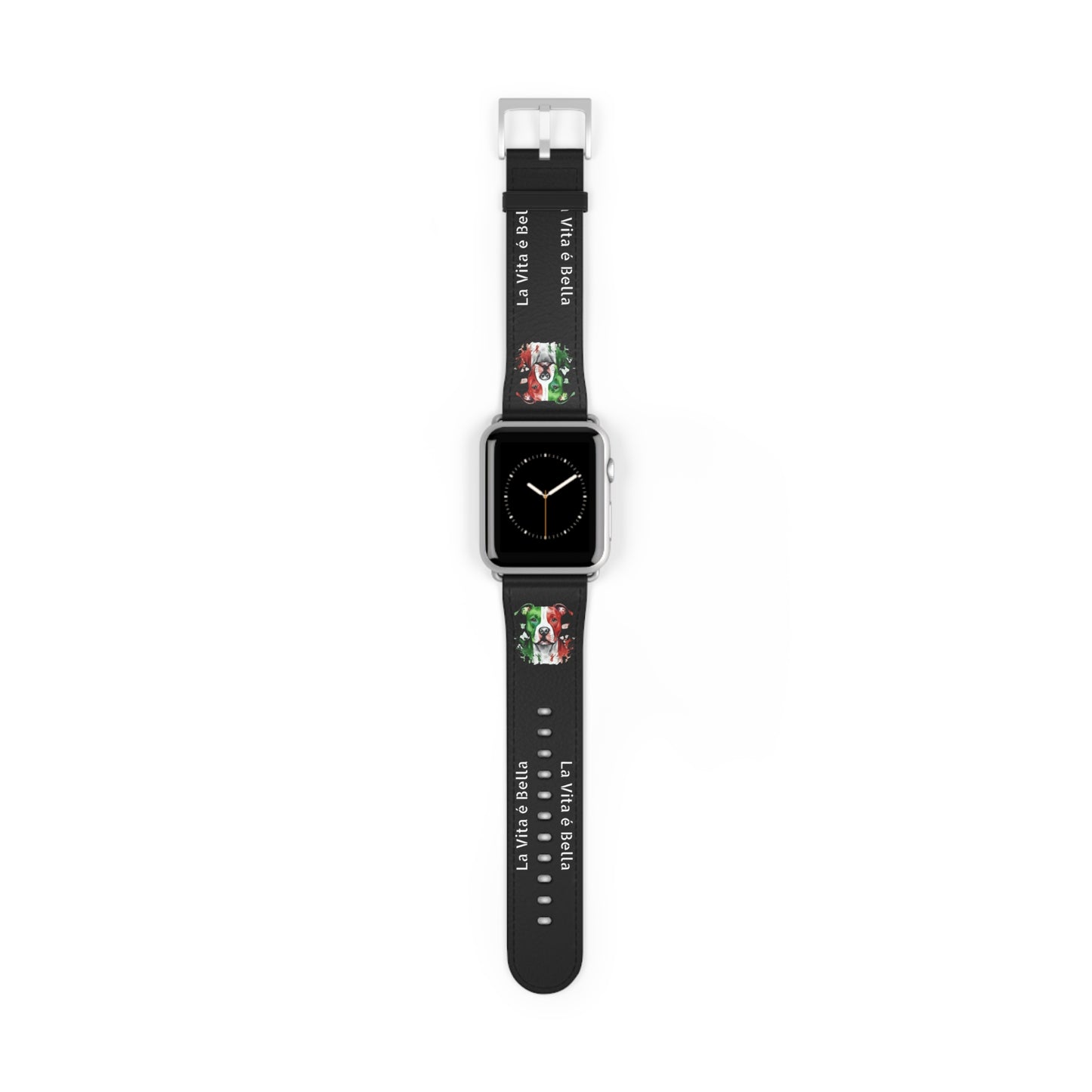 Italian Flag Dog Watch Band — “La Vita è Bella” Silicone Apple Watch Strap