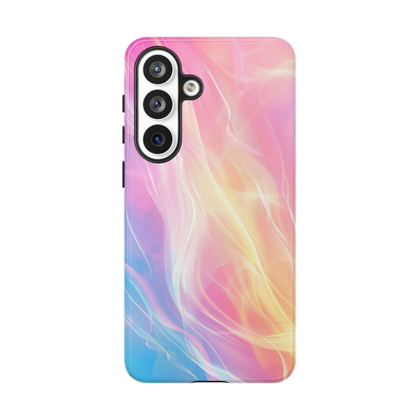 Pastel Marble Tough Phone Case — Protective iPhone Cover with Pink Blue Gradient Swirl