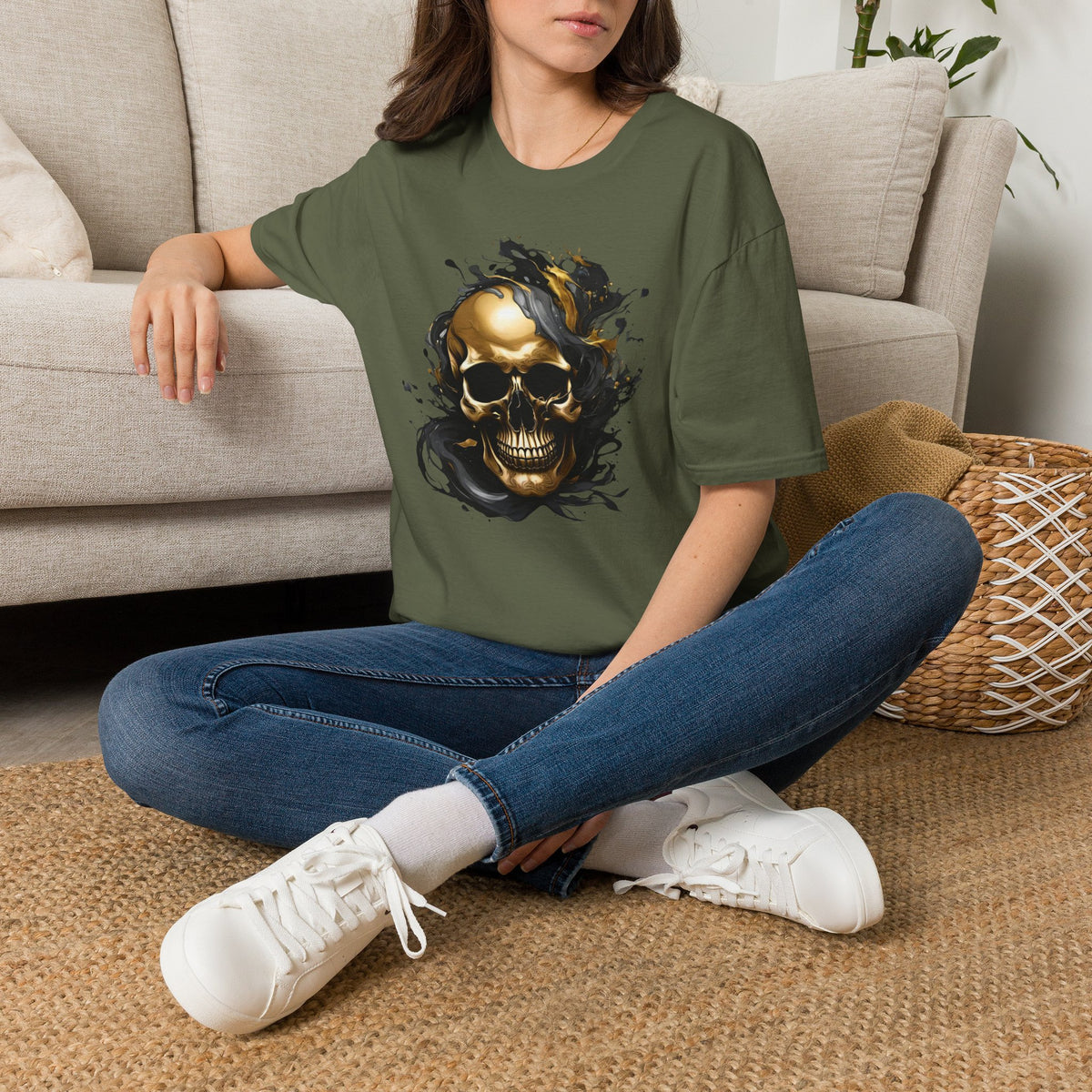 Bully and Brave Style - Gold Skull Graphic T-Shirt