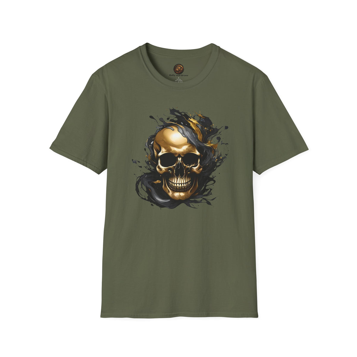 Bully and Brave Style - Gold Skull Graphic T-Shirt