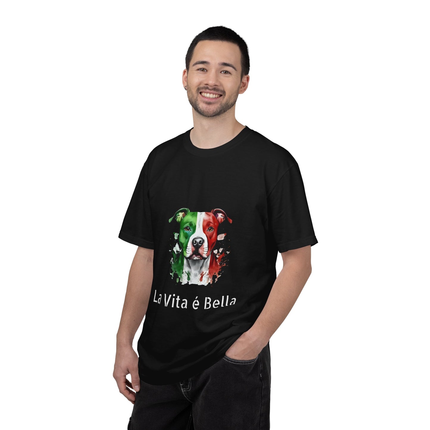 La Vita è Bella Italian Flag Pit Bull T-Shirt — Italian Pitbull Pride Tee