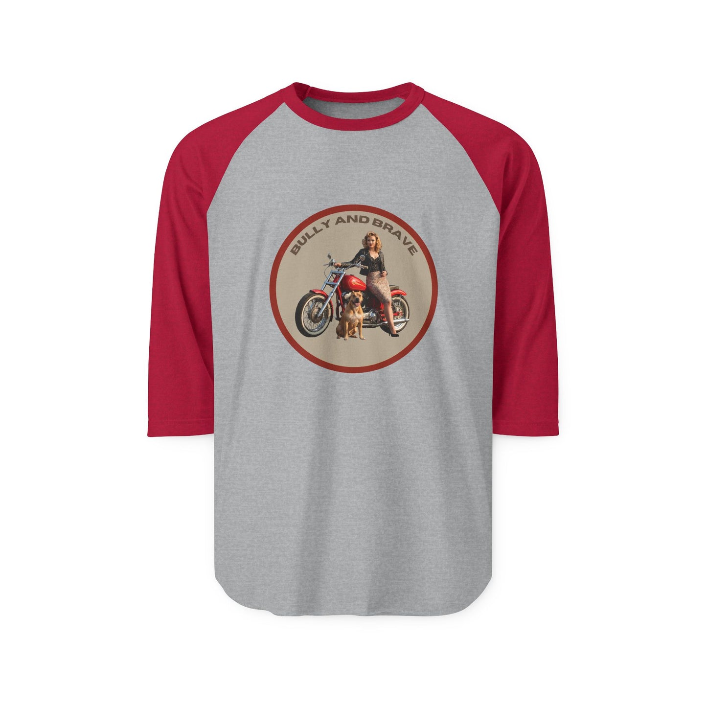 Ride On — "Bully and Brave" Vintage Motorcycle Raglan T-Shirt