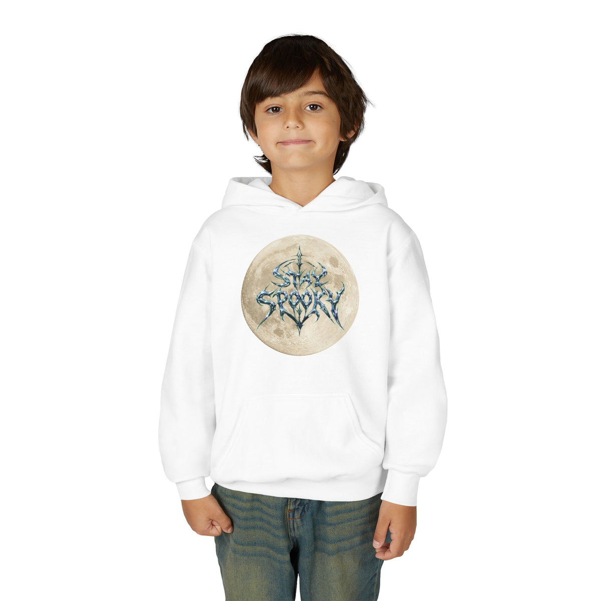 Youth Hoodie — 'Stay Spooky' Moon Graphic Hoodie