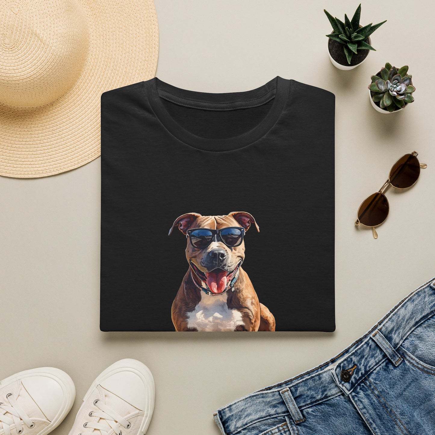 Staffordshire Bull Terrier Graphic T-Shirt — "Life is Good" Tee
