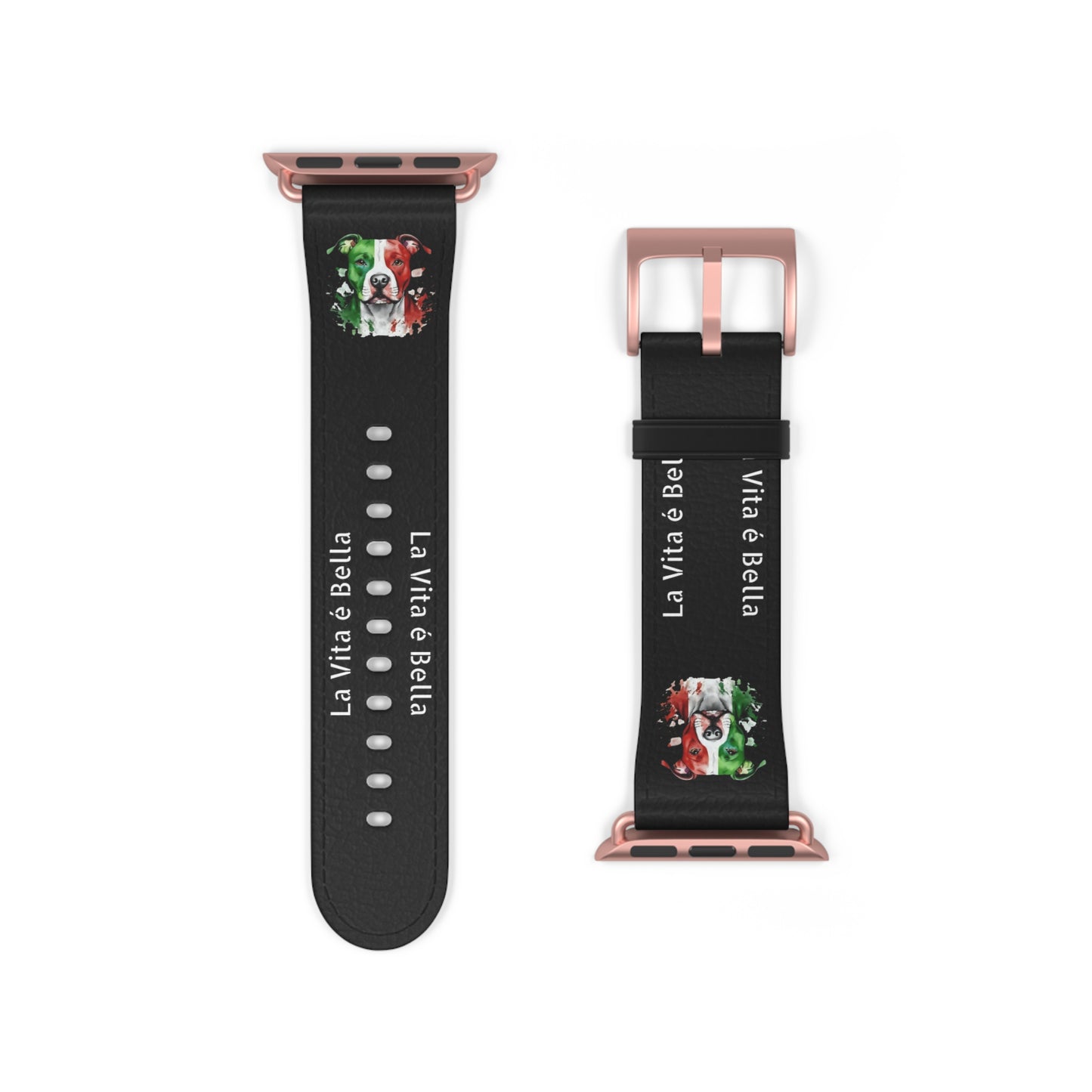 Italian Flag Dog Watch Band — “La Vita è Bella” Silicone Apple Watch Strap
