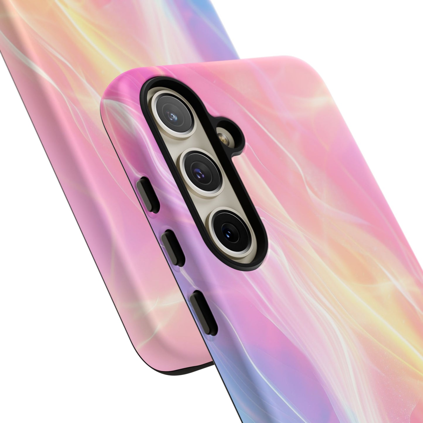 Pastel Marble Tough Phone Case — Protective iPhone Cover with Pink Blue Gradient Swirl