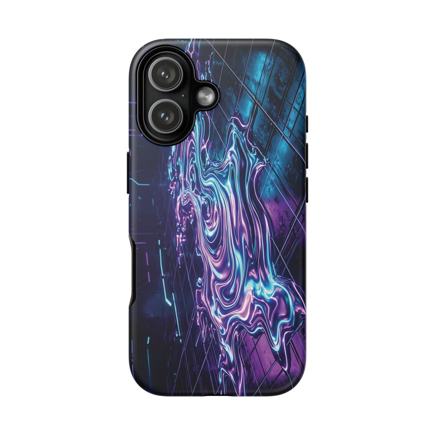Galaxy Resin Water Tough Case — Neon Purple Blue Abstract Phone Cover
