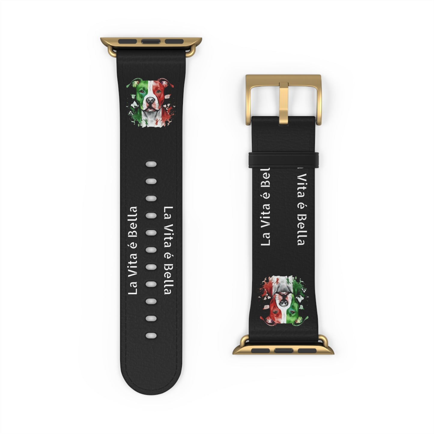 Italian Flag Dog Watch Band — “La Vita è Bella” Silicone Apple Watch Strap