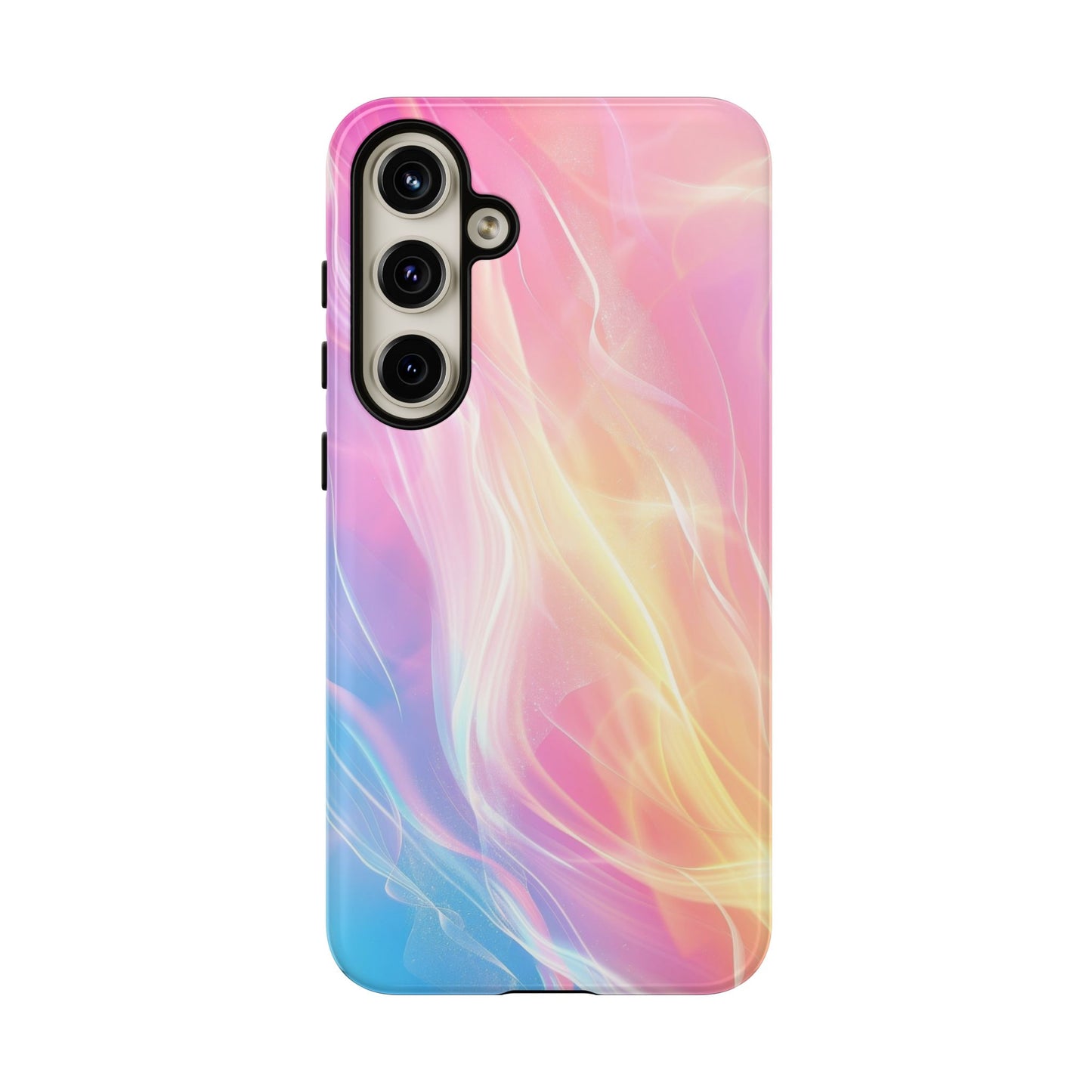 Pastel Marble Tough Phone Case — Protective iPhone Cover with Pink Blue Gradient Swirl
