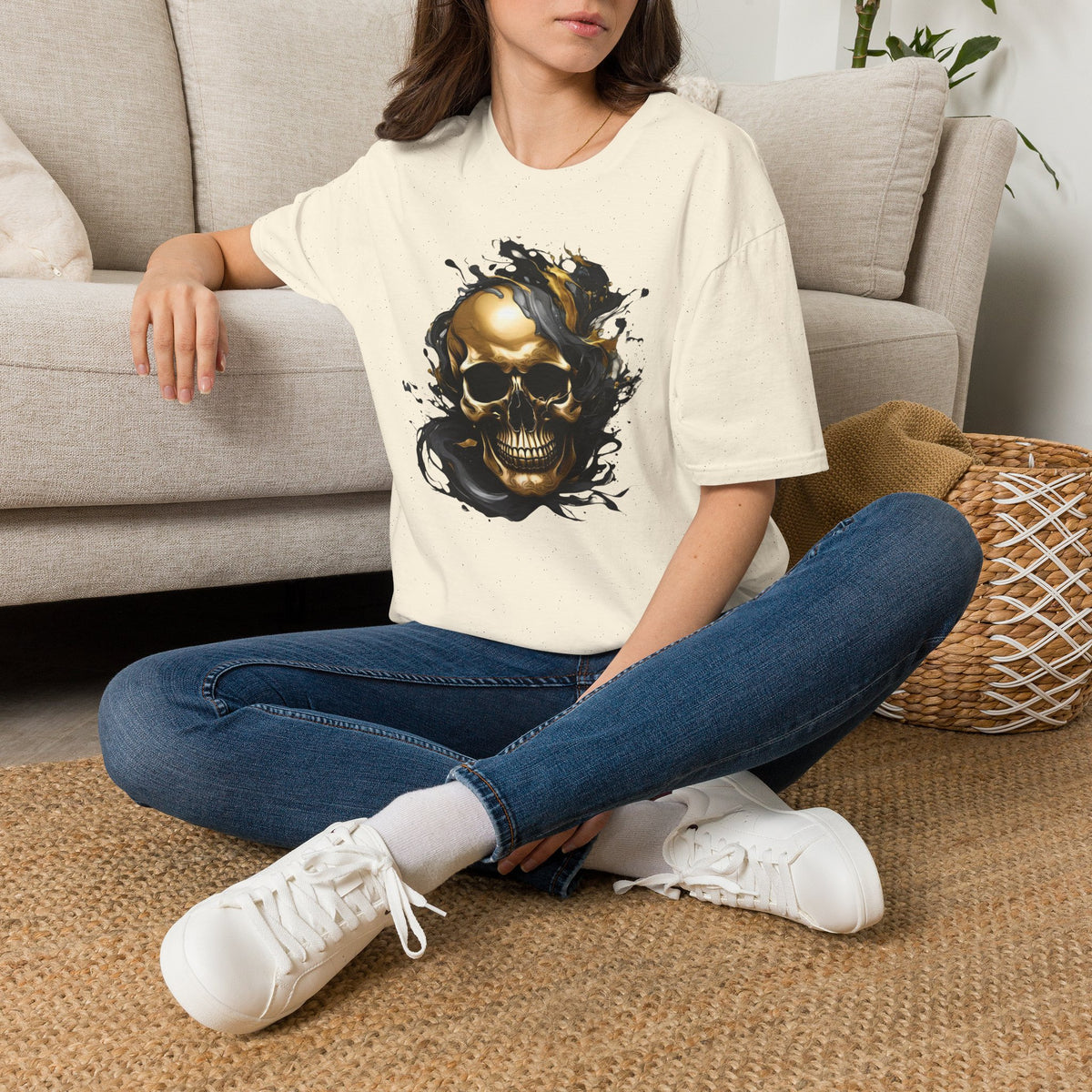 Bully and Brave Style - Gold Skull Graphic T-Shirt