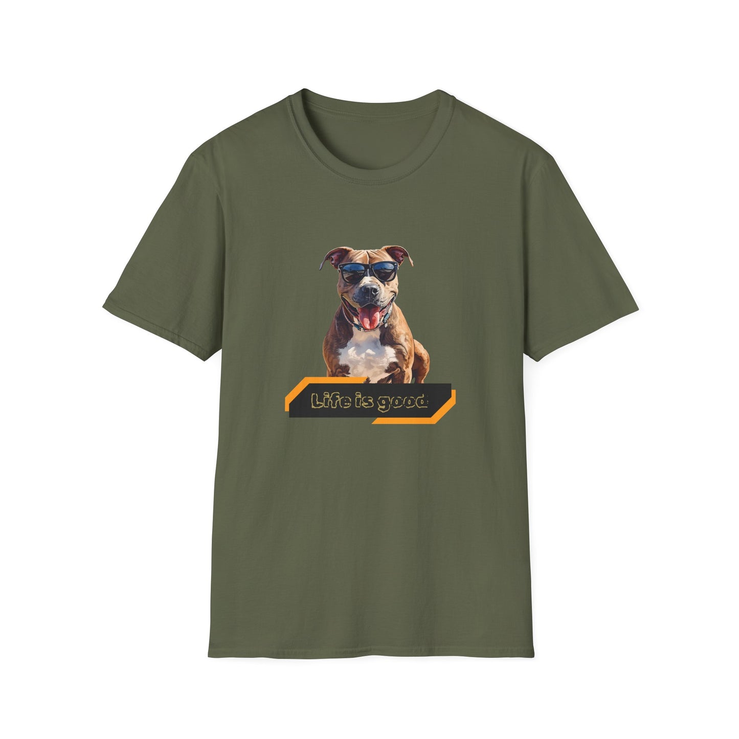 Staffordshire Bull Terrier Graphic T-Shirt — "Life is Good" Tee