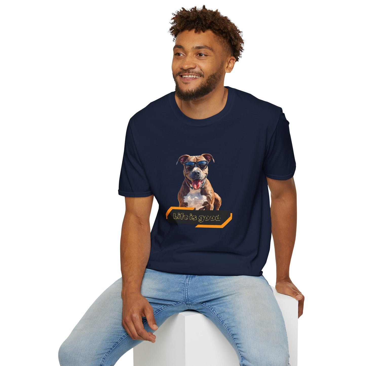 Staffordshire Bull Terrier Graphic T-Shirt — "Life is Good" Tee