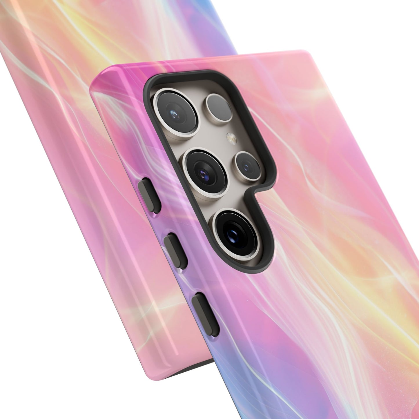 Pastel Marble Tough Phone Case — Protective iPhone Cover with Pink Blue Gradient Swirl
