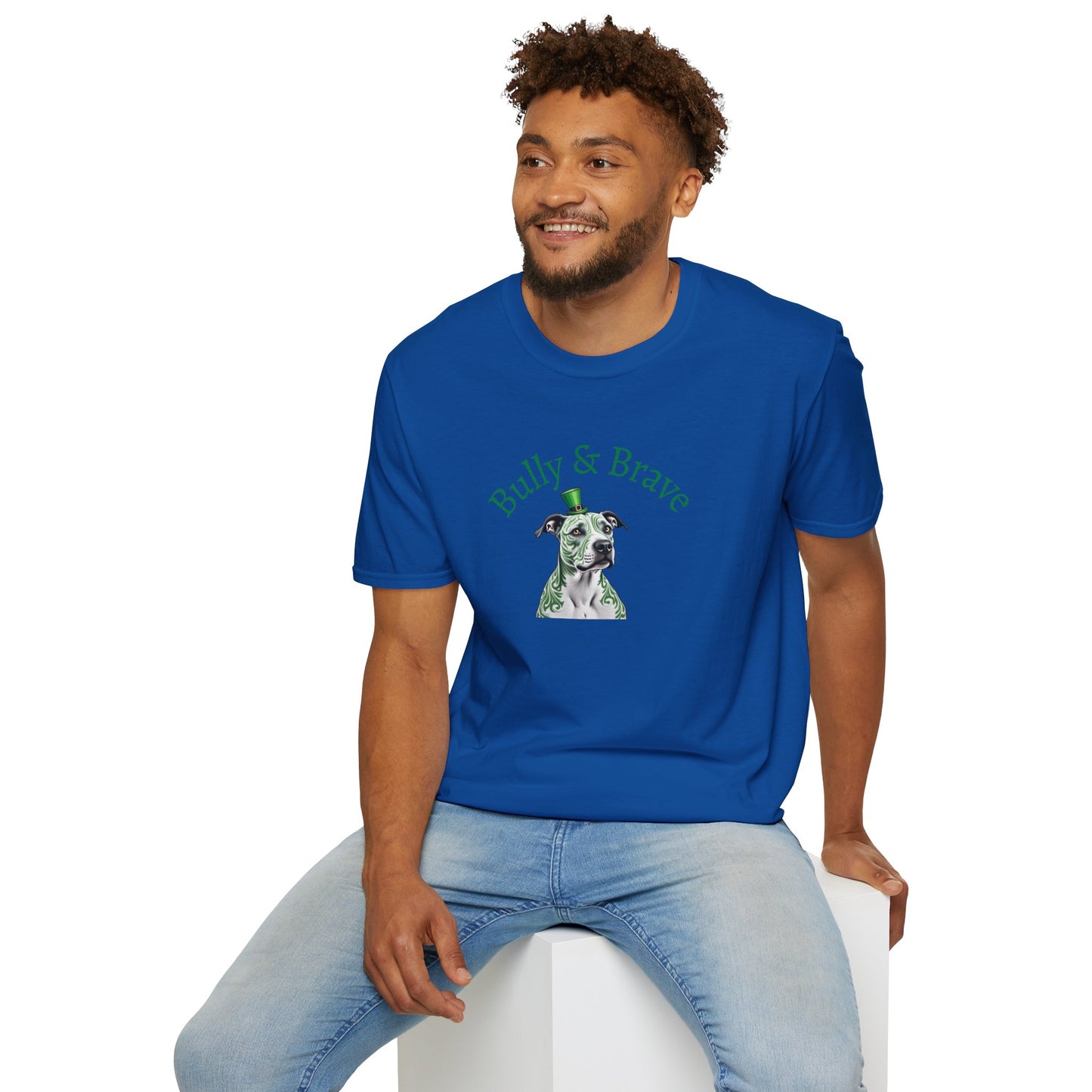 Bully & Brave Pit Bull T-Shirt — Green Tribal Rescue Dog Tee