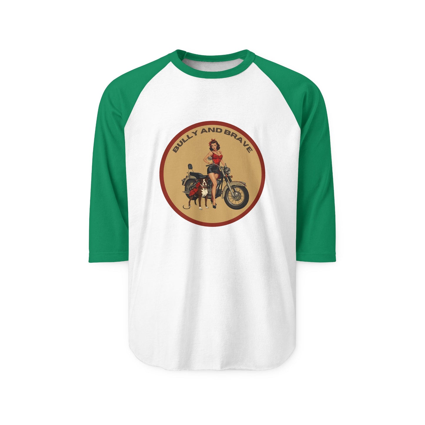 Ride On — "Bully and Brave" Vintage Motorcycle Raglan T-Shirt