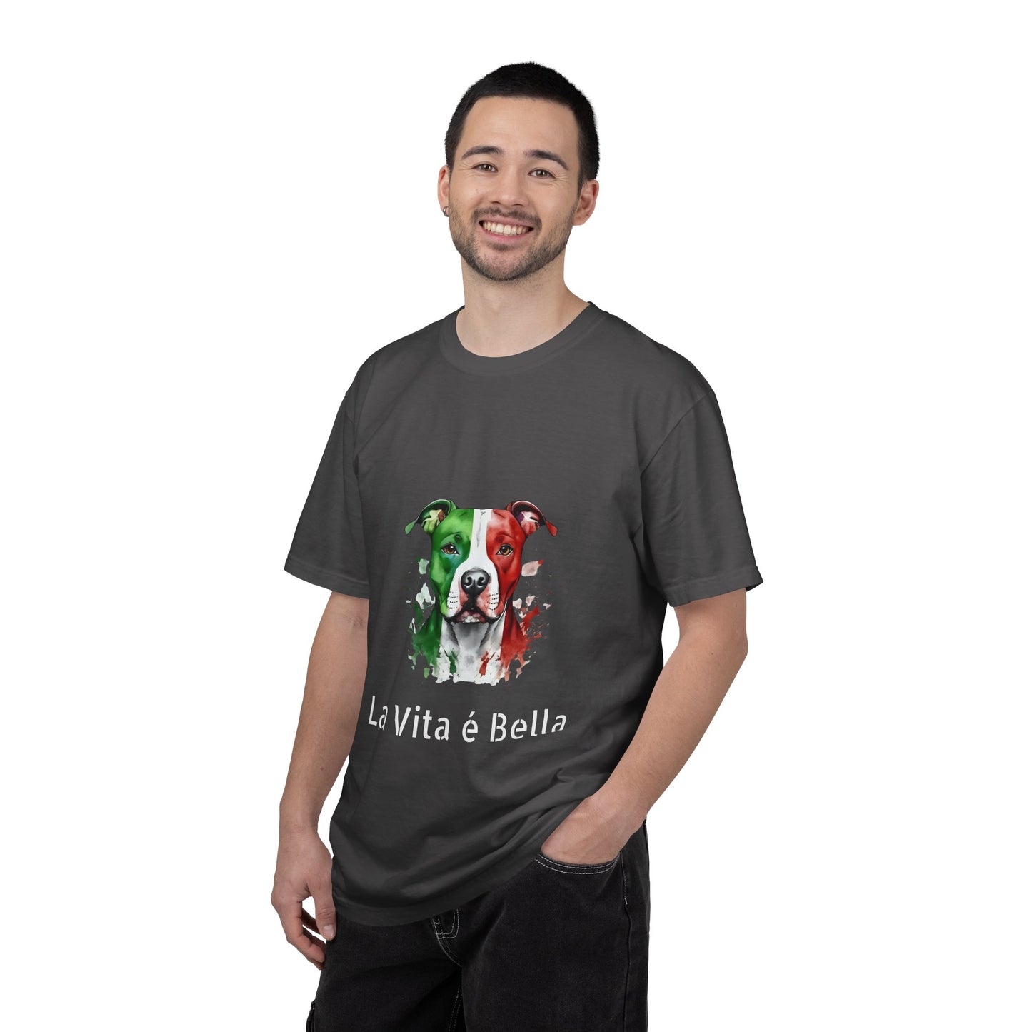 La Vita è Bella Italian Flag Pit Bull T-Shirt — Italian Pitbull Pride Tee
