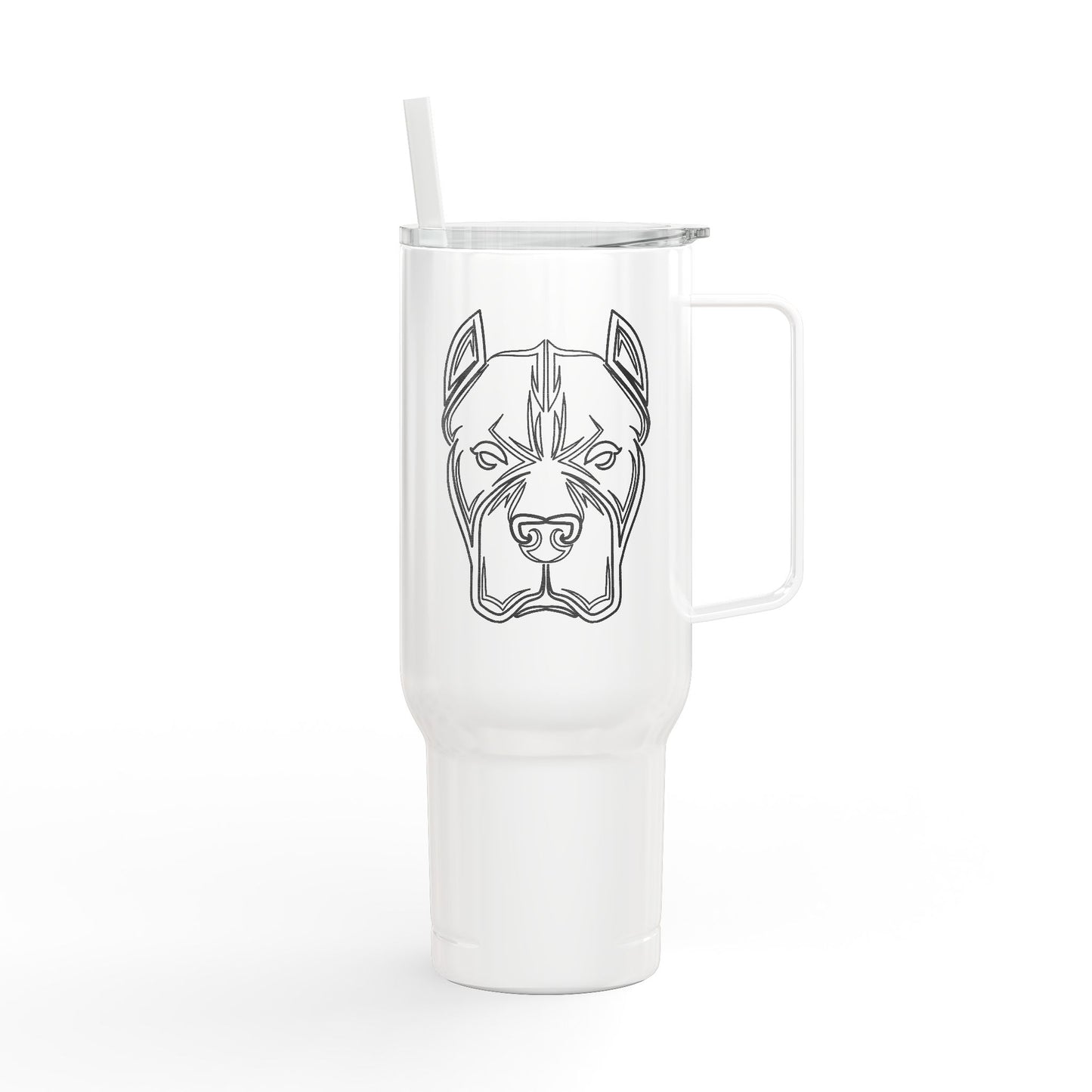 40oz Engraved Pitbull Tumbler with Lid
