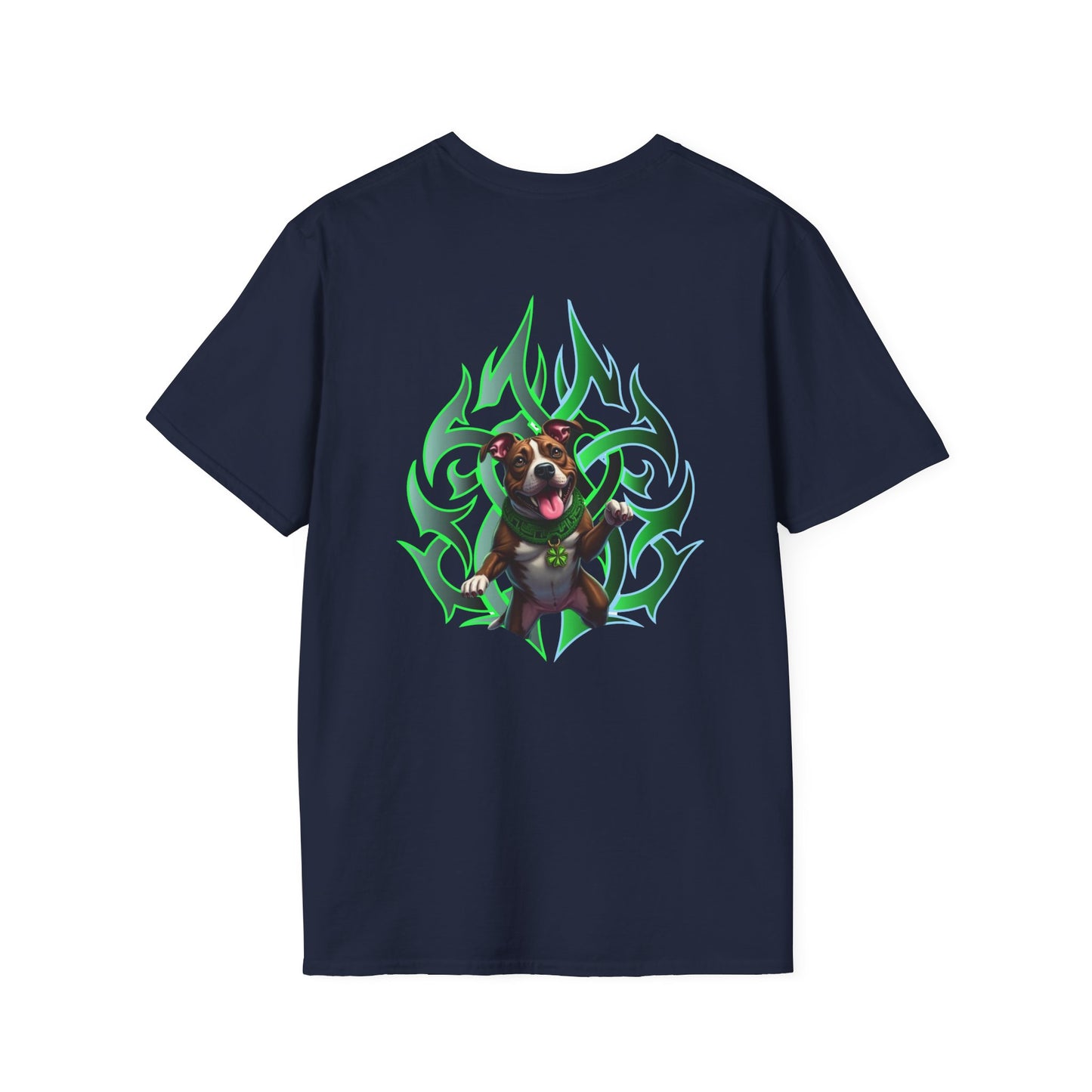 Bully & Brave Pit Bull T-Shirt — Green Tribal Rescue Dog Tee