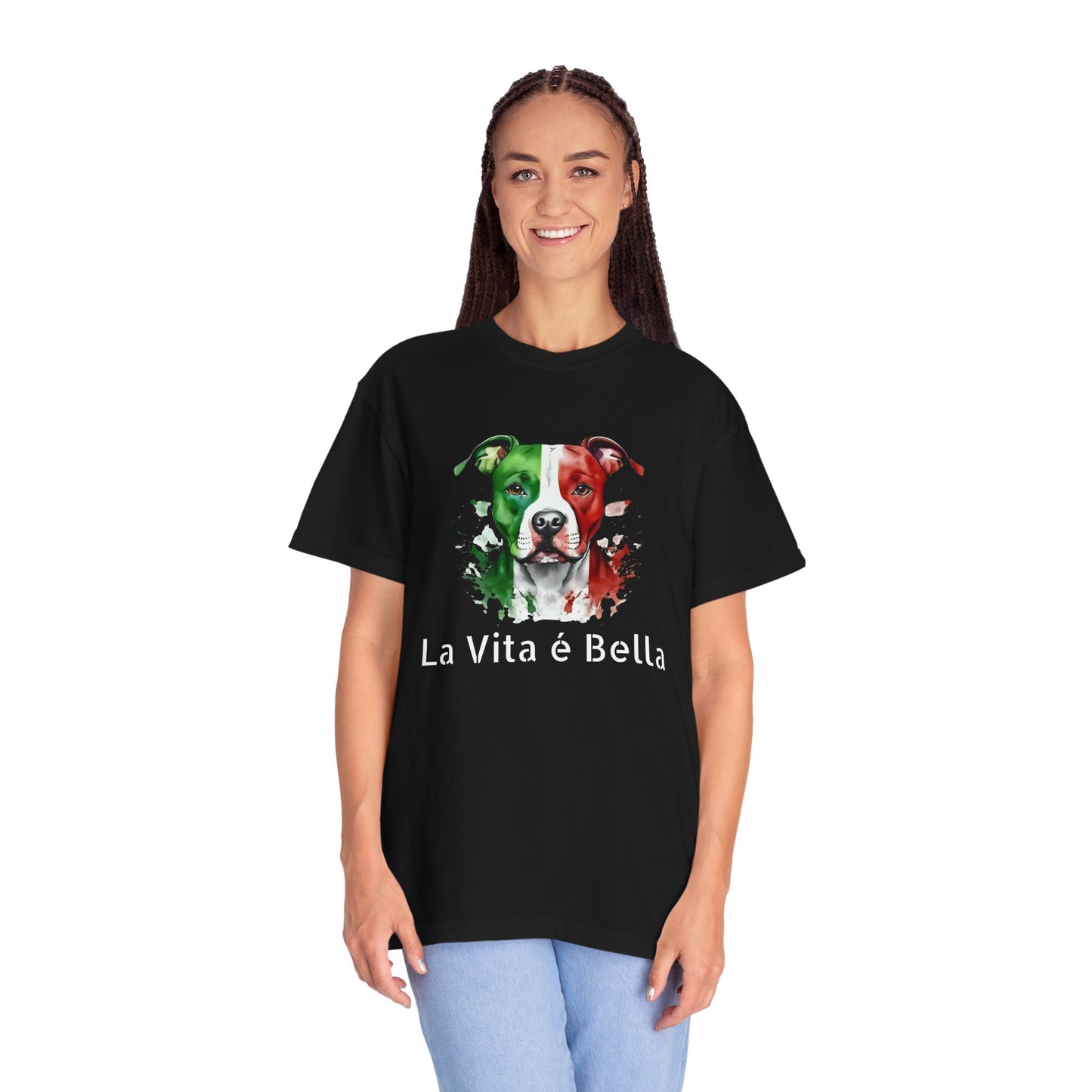 La Vita è Bella Italian Flag Pit Bull T-Shirt — Italian Pitbull Pride Tee