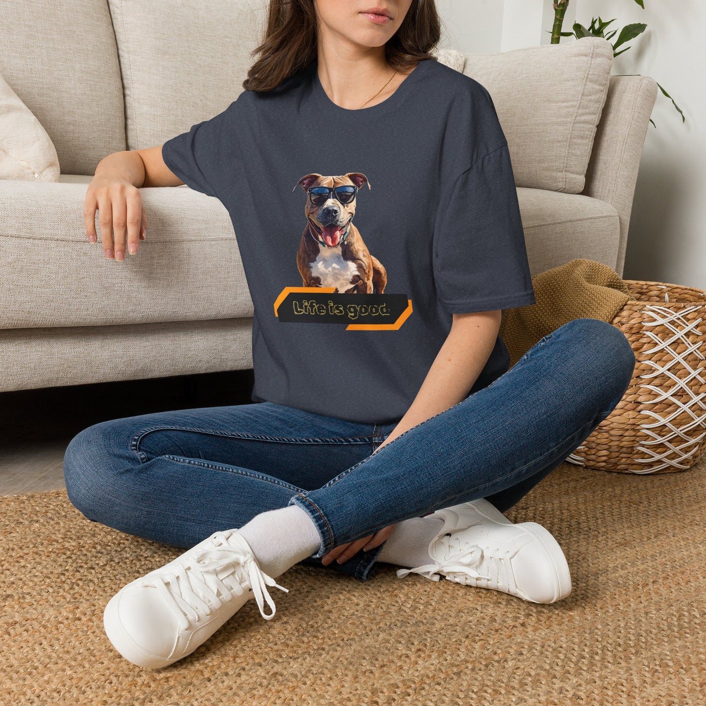 Staffordshire Bull Terrier Graphic T-Shirt — "Life is Good" Tee