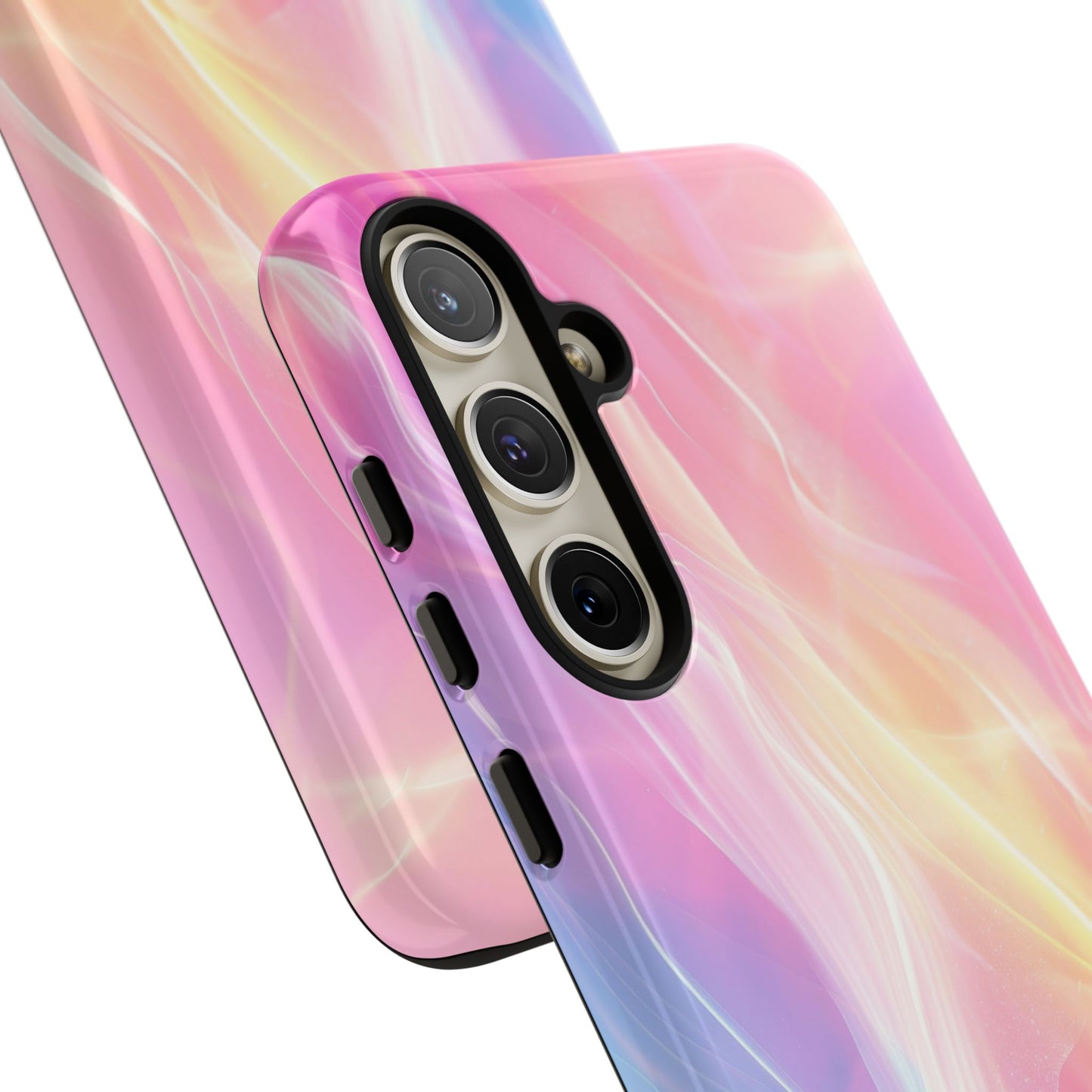 Pastel Marble Tough Phone Case — Protective iPhone Cover with Pink Blue Gradient Swirl