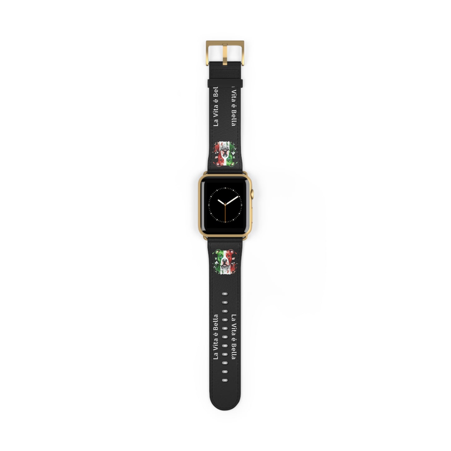 Italian Flag Dog Watch Band — “La Vita è Bella” Silicone Apple Watch Strap
