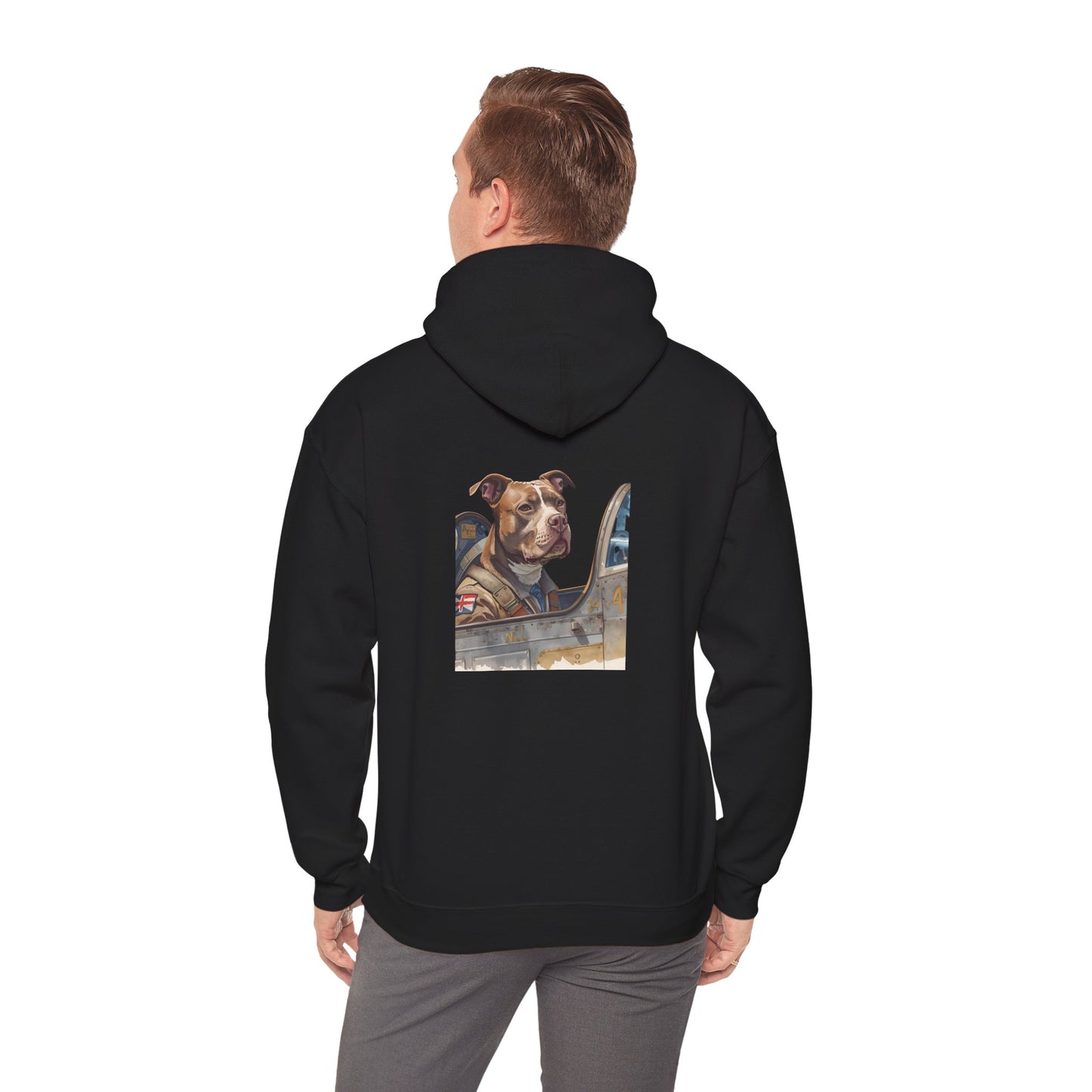 Air Force Hoodie — Military Pilot Dog Graphic Hooded Sweatshirt