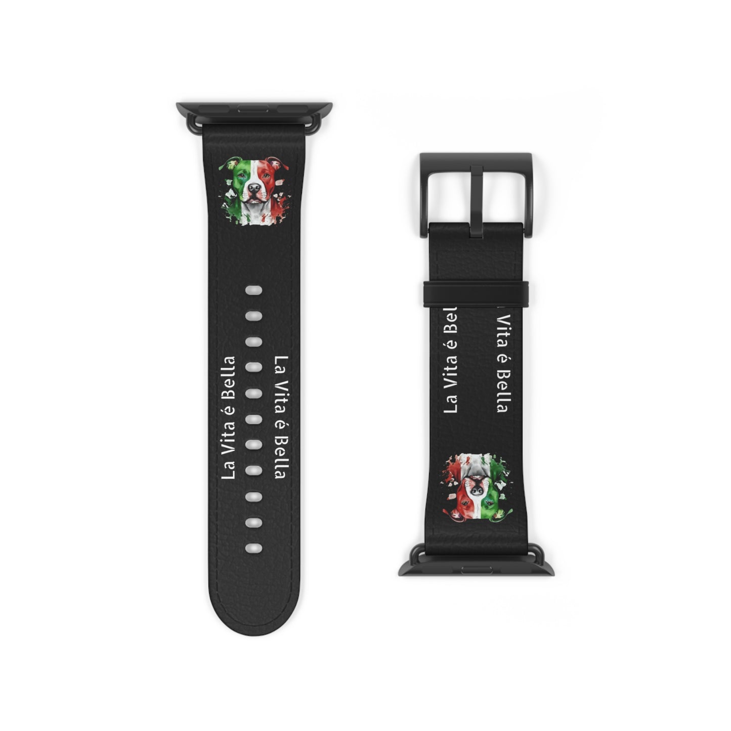 Italian Flag Dog Watch Band — “La Vita è Bella” Silicone Apple Watch Strap