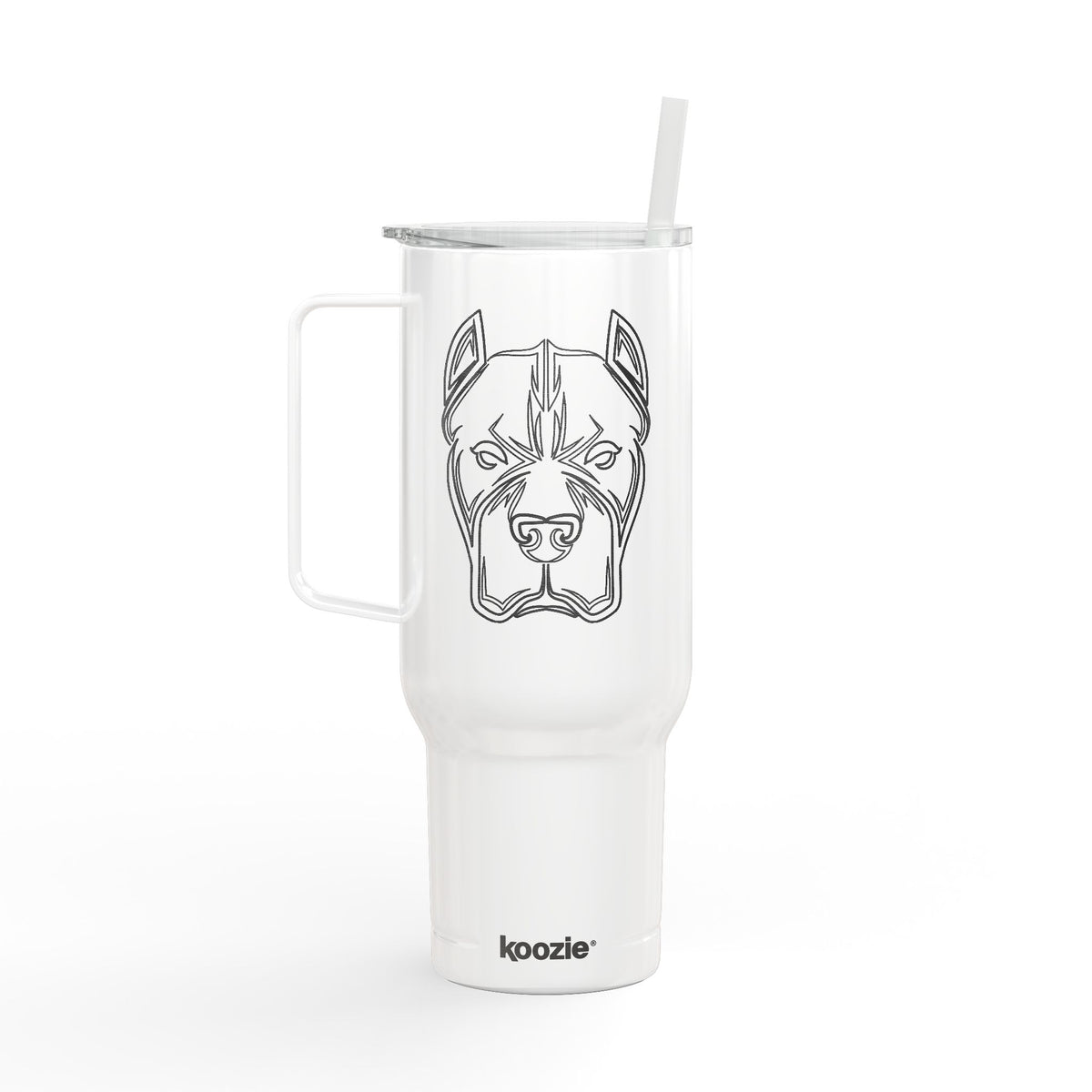 40oz Engraved Pitbull Tumbler with Lid — 'Bully and Brave'