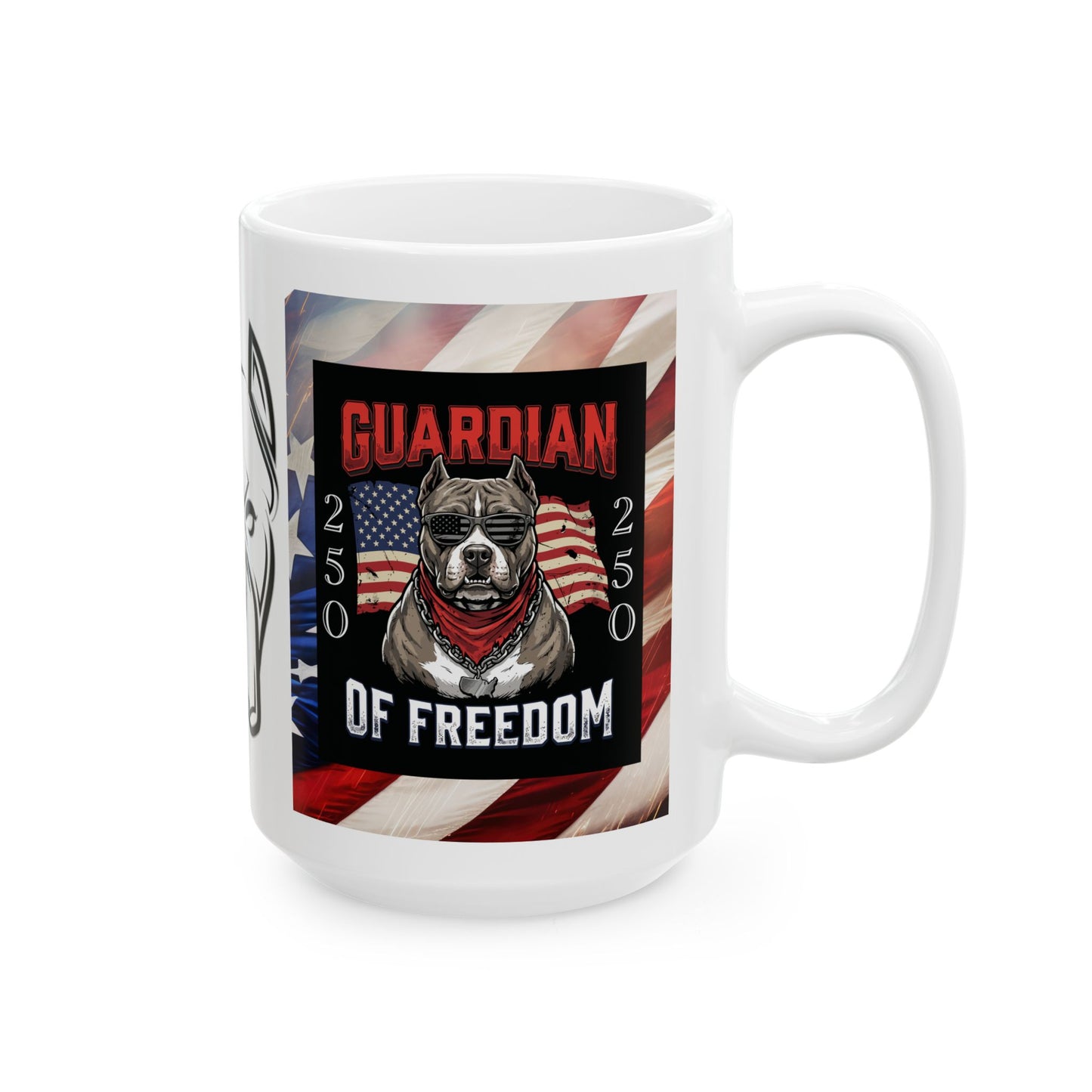 Guardian of Freedom  — Patriotic American Flag Dog Coffee Cup (11oz/15oz)