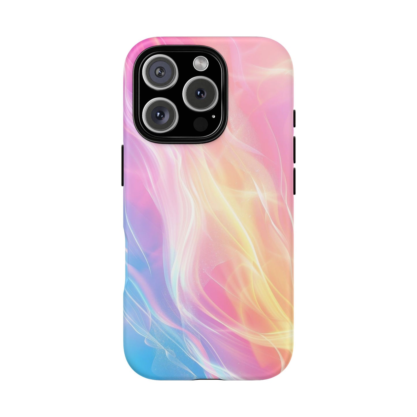 Pastel Marble Tough Phone Case — Protective iPhone Cover with Pink Blue Gradient Swirl