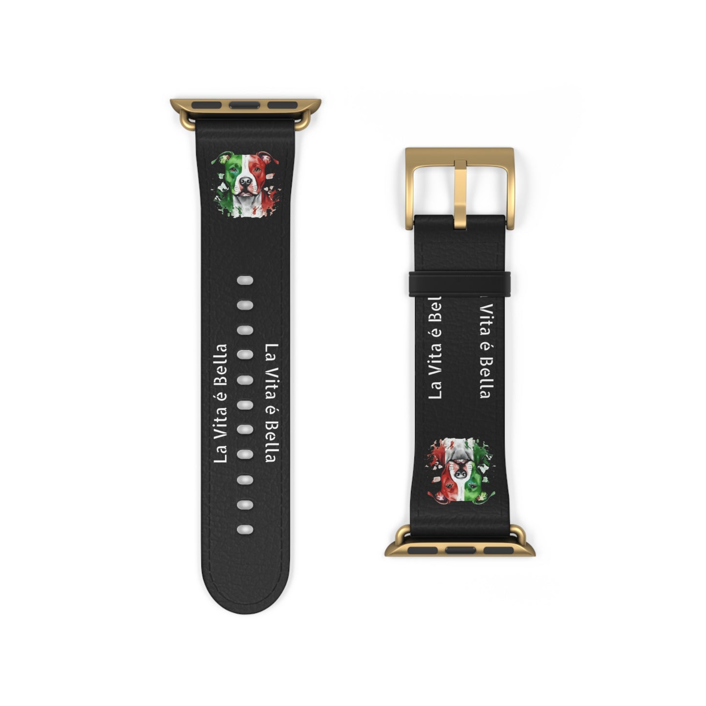 Italian Flag Dog Watch Band — “La Vita è Bella” Silicone Apple Watch Strap