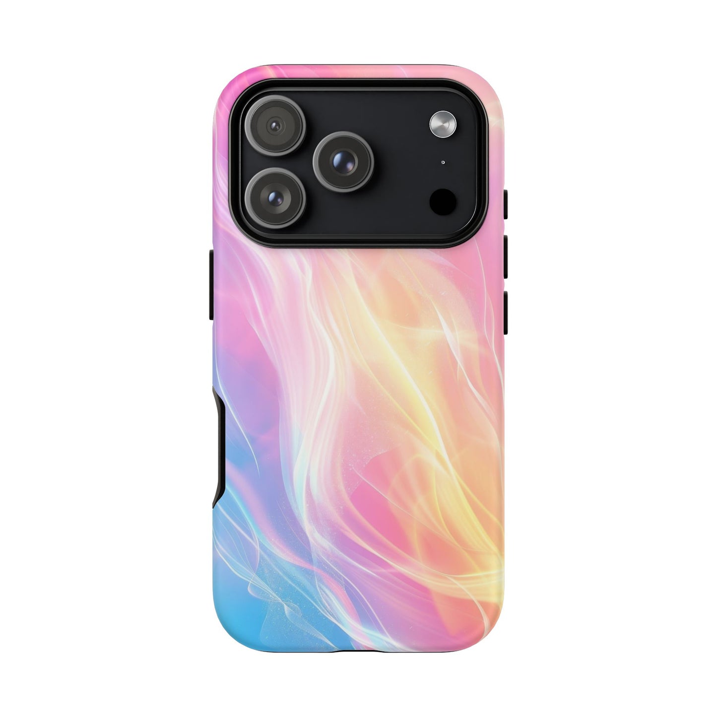 Pastel Marble Tough Phone Case — Protective iPhone Cover with Pink Blue Gradient Swirl