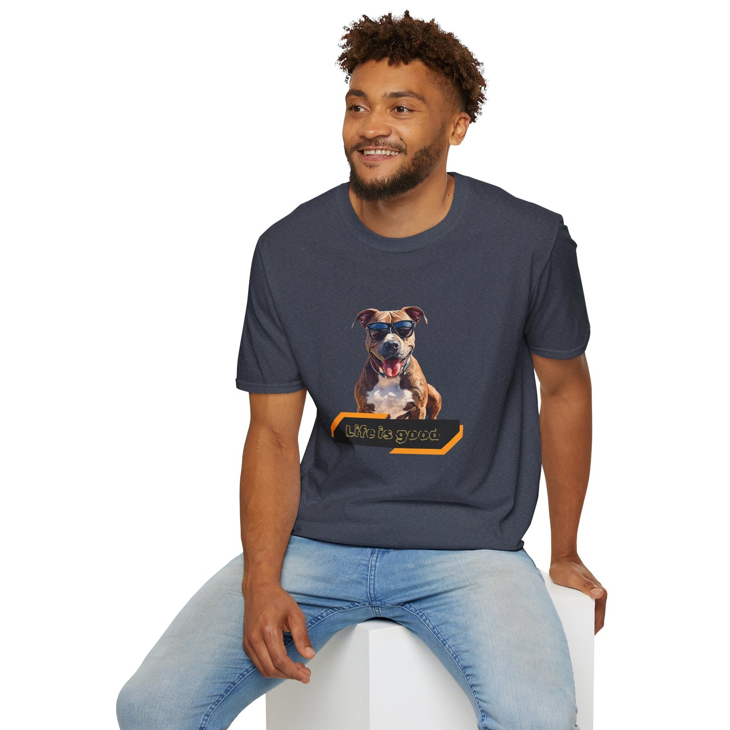 Staffordshire Bull Terrier Graphic T-Shirt — "Life is Good" Tee