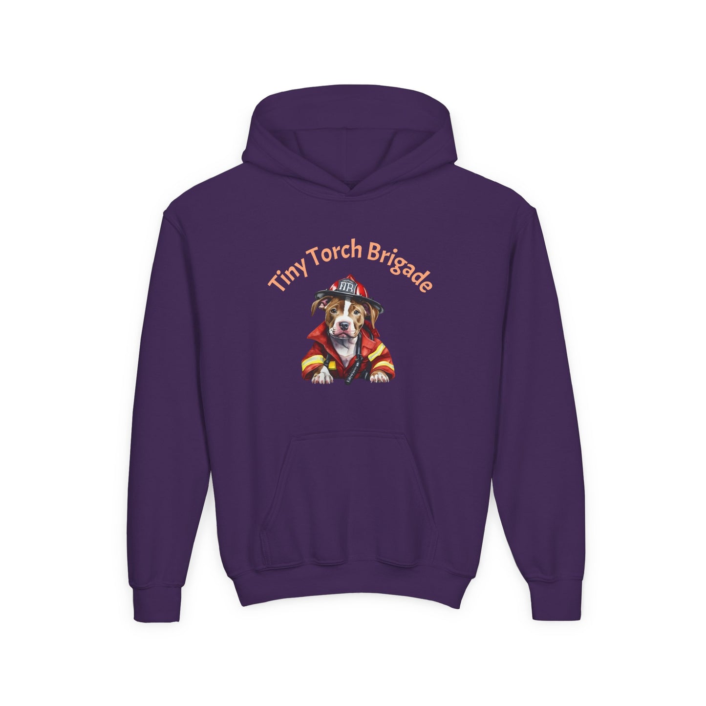 Youth Hoodie - "Tiny Torch Brigade" Firefighter Dog Graphic