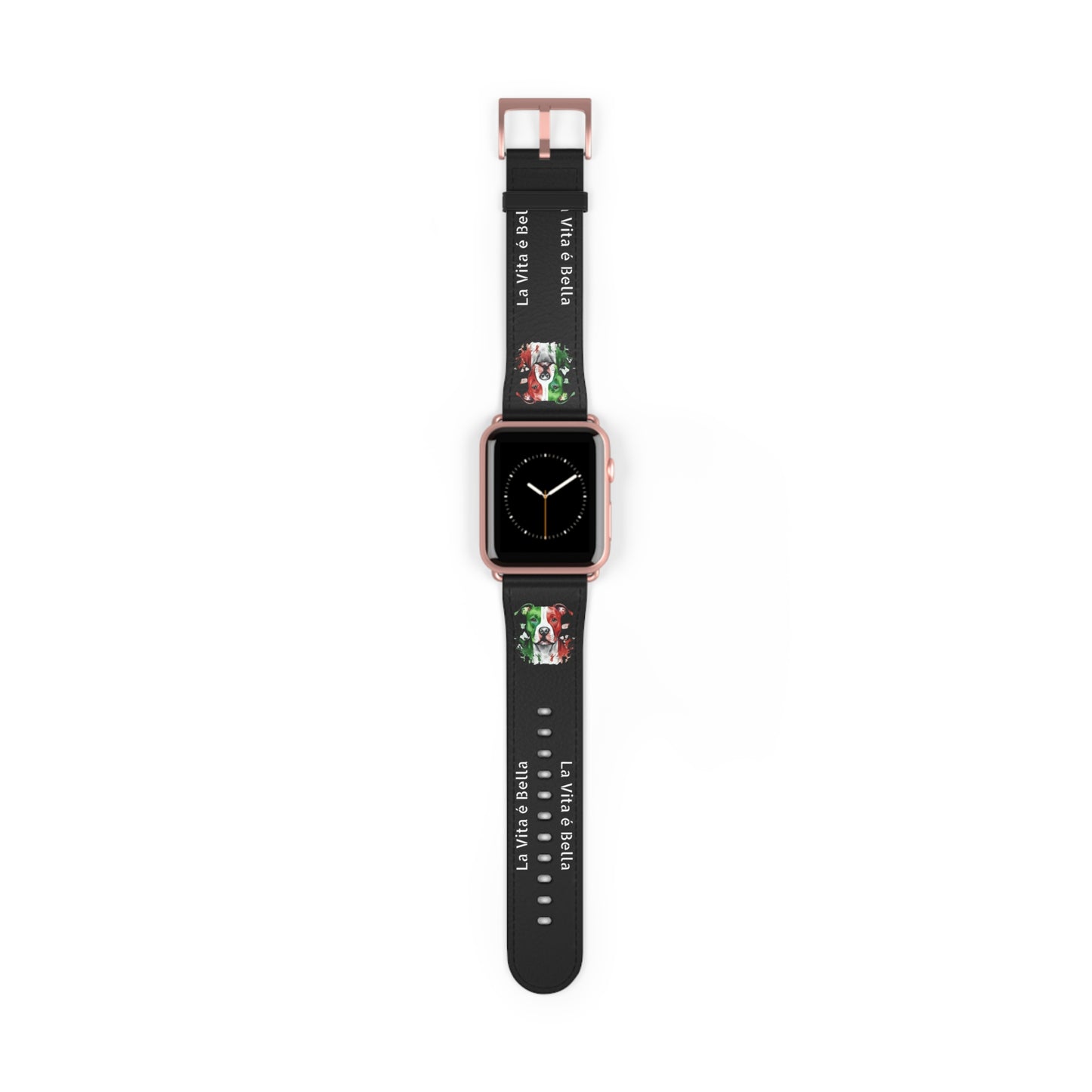 Italian Flag Dog Watch Band — “La Vita è Bella” Silicone Apple Watch Strap