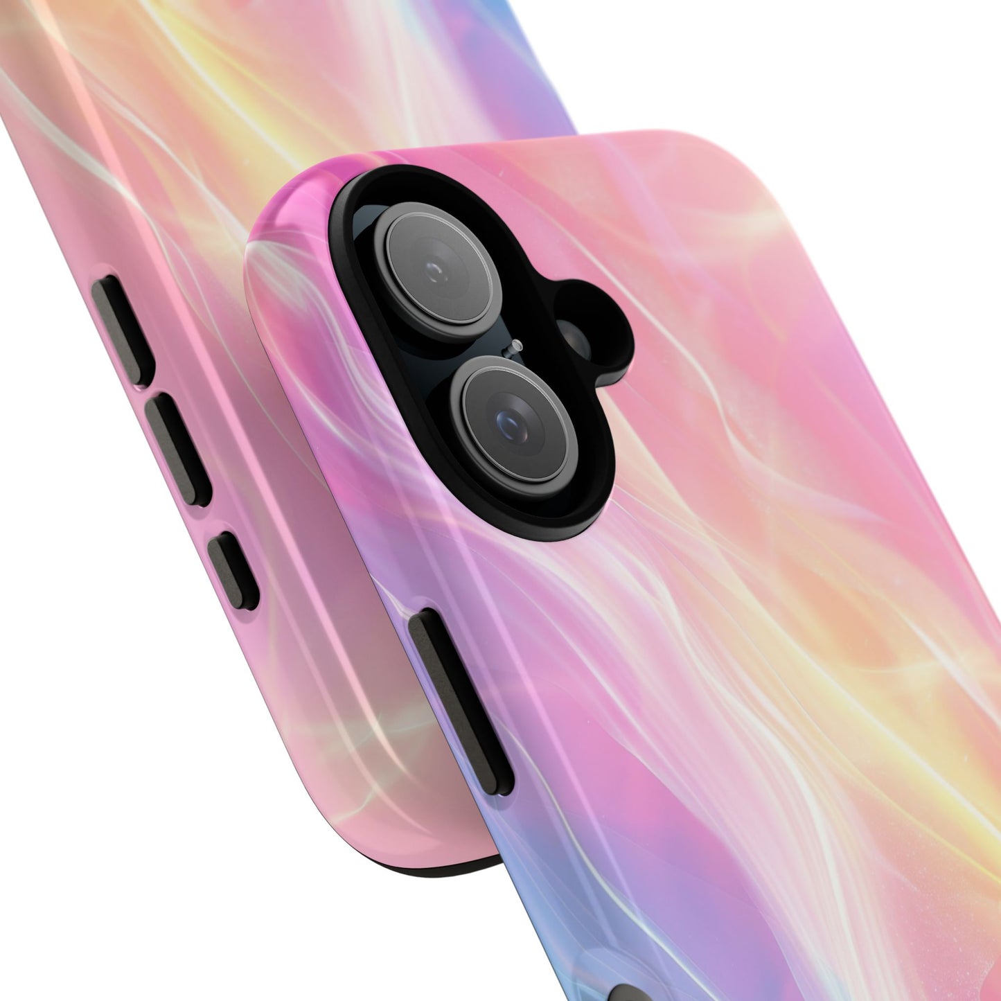 Pastel Marble Tough Phone Case — Protective iPhone Cover with Pink Blue Gradient Swirl