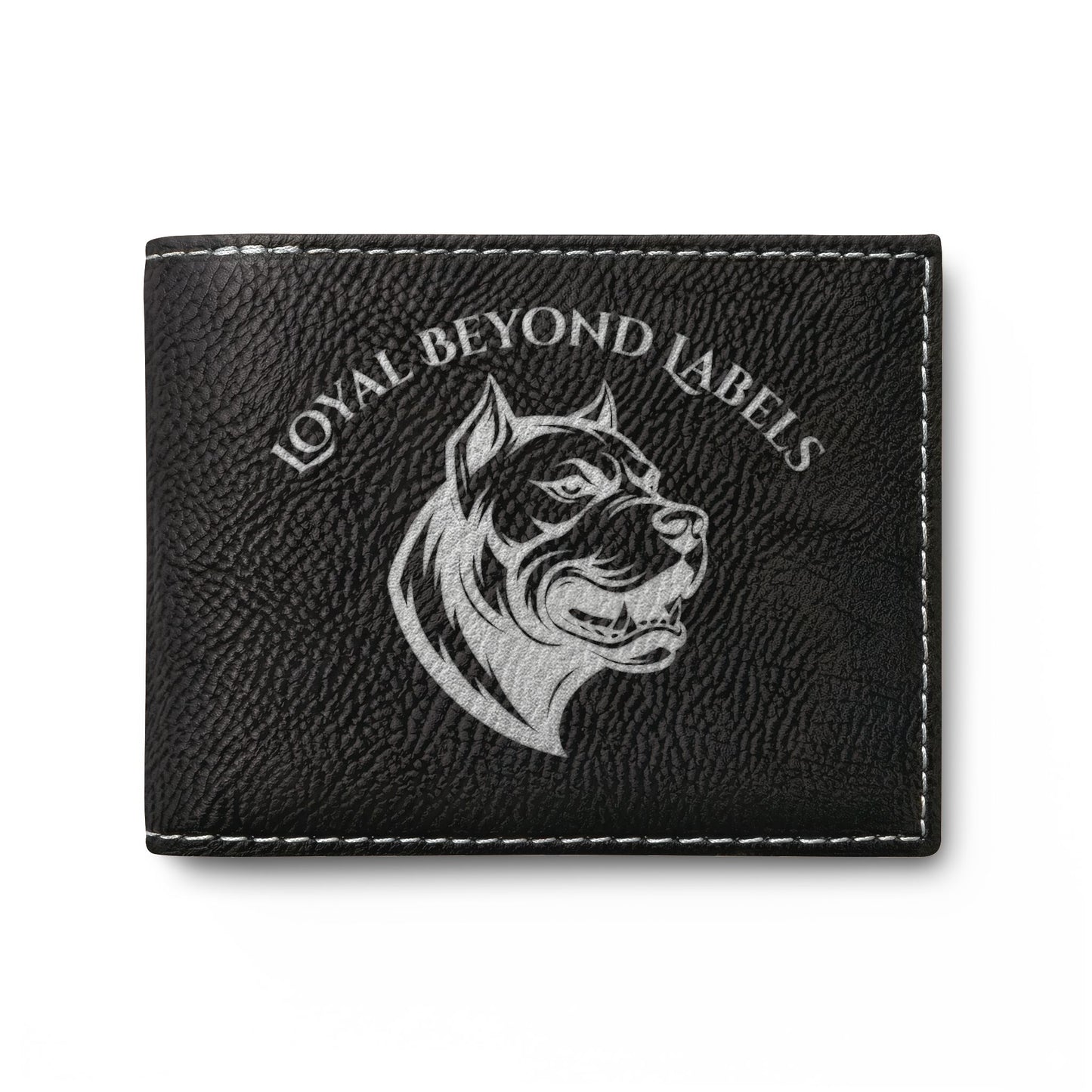 Pitbull Head Bi-Fold Wallet — Leather Card Wallet with Flip