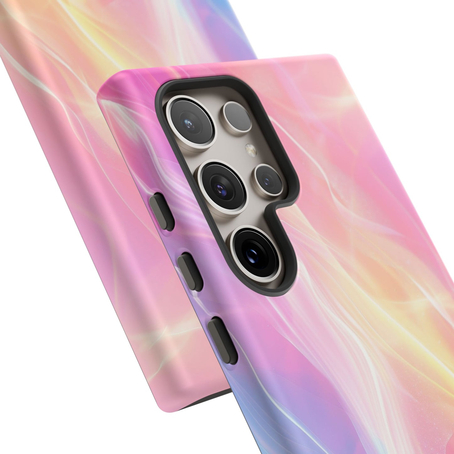 Pastel Marble Tough Phone Case — Protective iPhone Cover with Pink Blue Gradient Swirl