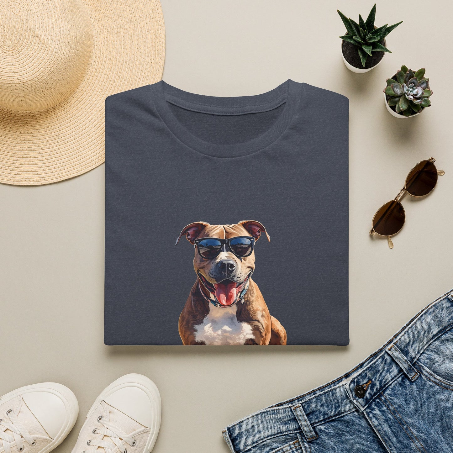 Staffordshire Bull Terrier Graphic T-Shirt — "Life is Good" Tee