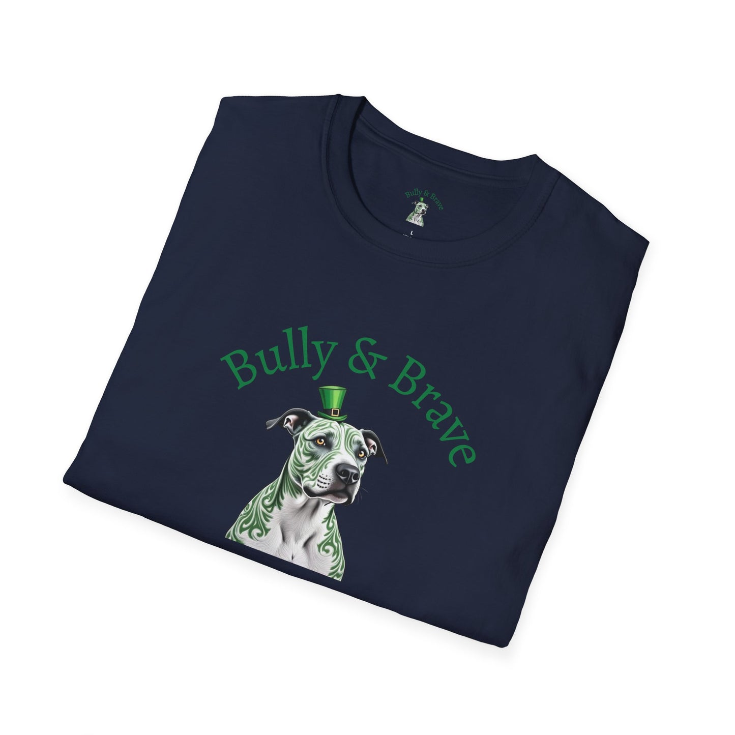 Bully & Brave Pit Bull T-Shirt — Green Tribal Rescue Dog Tee