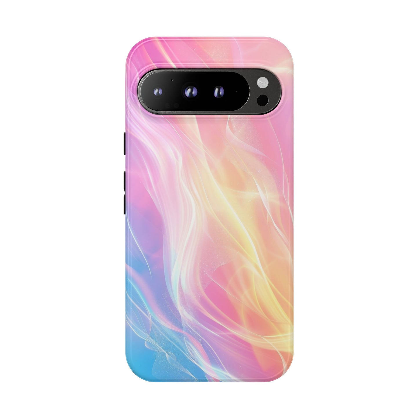 Pastel Marble Tough Phone Case — Protective iPhone Cover with Pink Blue Gradient Swirl