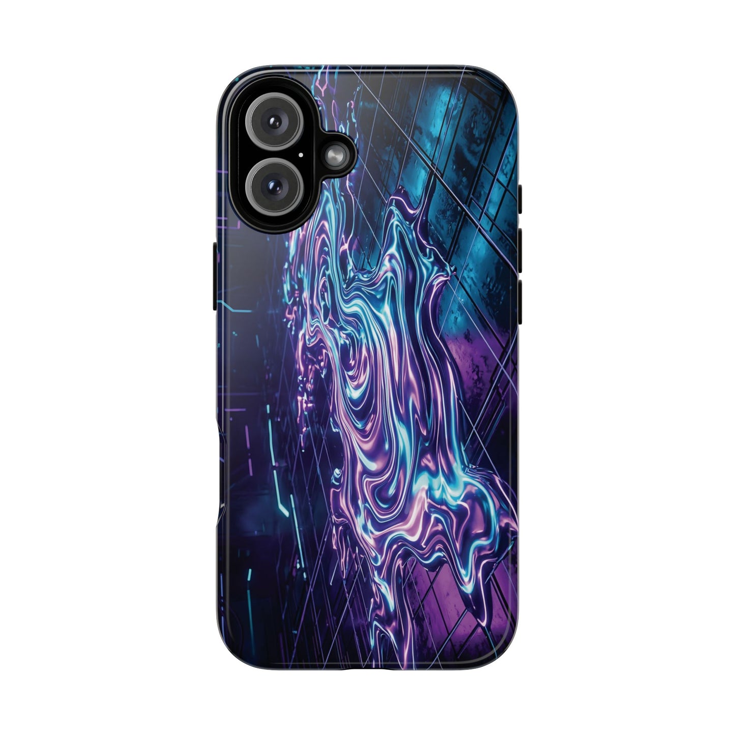 Galaxy Resin Water Tough Case — Neon Purple Blue Abstract Phone Cover