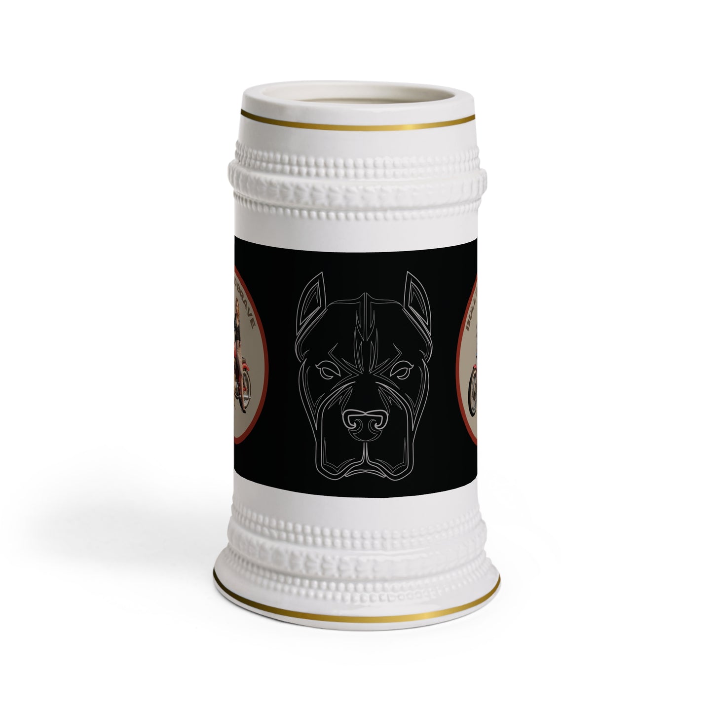 Vintage Motorcycle Beer Stein Mug — Classic Biker Brew Glass