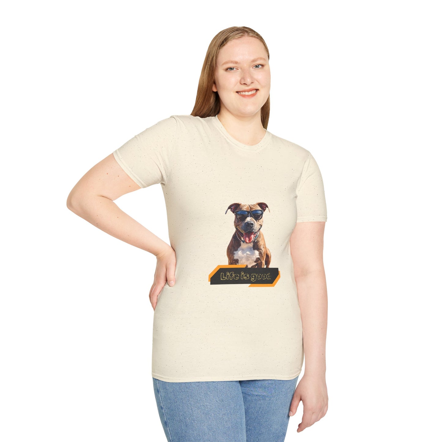 Staffordshire Bull Terrier Graphic T-Shirt — "Life is Good" Tee