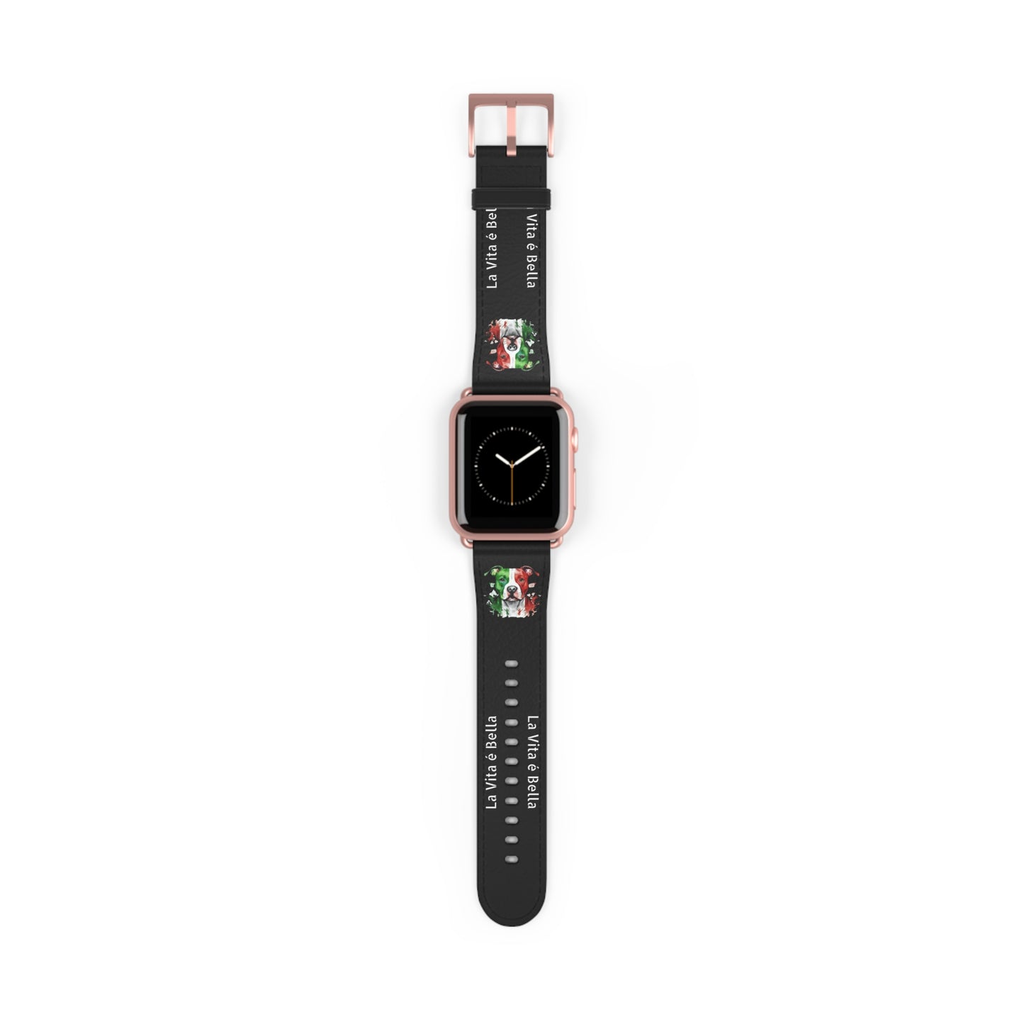 Italian Flag Dog Watch Band — “La Vita è Bella” Silicone Apple Watch Strap