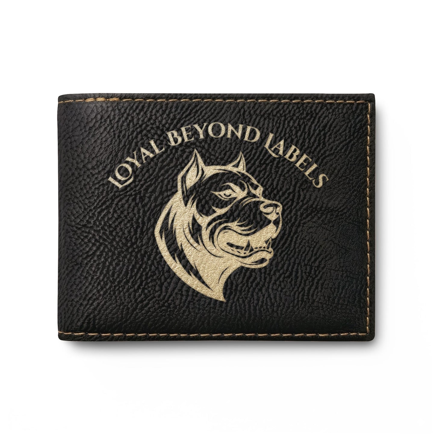 Pitbull Head Bi-Fold Wallet — Leather Card Wallet with Flip